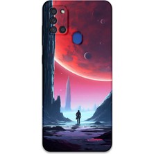 Galaxy A21S Uyumlu Uzay Desenli Telefon Kılıfı + Ekran Koruyucu - 5860