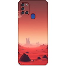 Galaxy A21S Uyumlu Uzay Desenli Telefon Kılıfı + Ekran Koruyucu - 5859