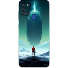 Galaxy A21S Uyumlu Uzay Desenli Telefon Kılıfı + Ekran Koruyucu - 5864