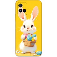 Vivo Y21S Uyumlu Tavşan Desenli Telefon Kılıfı + Ekran Koruyucu - 5806