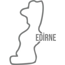 Edirne Harita Araba Sticker 17X17 cm Gri