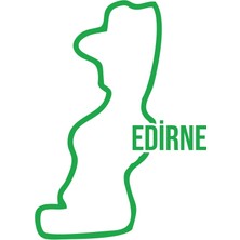 Edirne Harita Araba Sticker 17X17 cm Yeşil