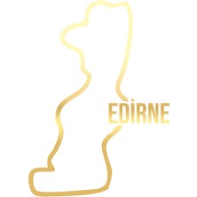Edirne Harita Araba Sticker 17X17 cm Gold
