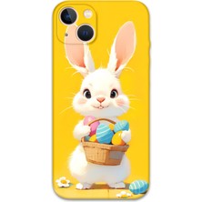 iPhone 13 Uyumlu Tavşan Desenli Telefon Kılıfı + Ekran Koruyucu - 5806