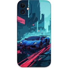 iPhone 12 Uyumlu Araba Desenli Telefon Kılıfı + Ekran Koruyucu - 5763