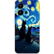 Vivo Y35 Uyumlu Kedi Desenli Telefon Kılıfı + Ekran Koruyucu - 5782