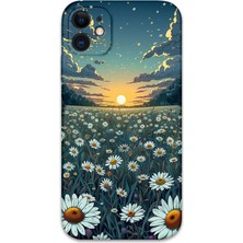 iPhone 12 Uyumlu Çiçek Desenli Telefon Kılıfı + Ekran Koruyucu - 5792