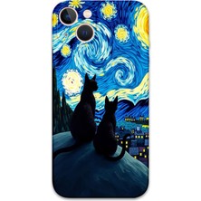 iPhone 15 Uyumlu Kedi Desenli Telefon Kılıfı + Ekran Koruyucu - 5782
