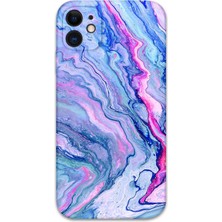iPhone 12 Uyumlu Mermer Desenli Telefon Kılıfı + Ekran Koruyucu - 5816