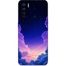 Oppo A91 Uyumlu Uzay Desenli Telefon Kılıfı + Ekran Koruyucu - 5867