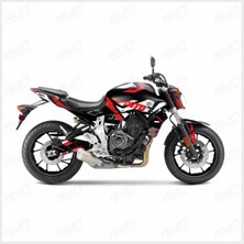 Yamaha mt 07 2014-2017 Uyumlu Zıgzag Full Body Kit Sticker Set- Jant Sticker-Kafa Sticker Birlikte