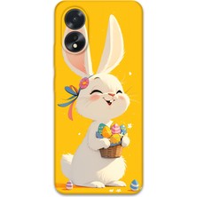 Oppo A38 Uyumlu Tavşan Desenli Telefon Kılıfı + Ekran Koruyucu - 5807