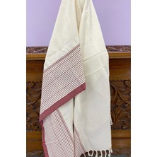 El Dokuması %100 Pamuk Peştemal 95 x 200 cm - Kırmızı Çizgili