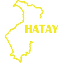 Hatay Harita Araba Sticker 17X17 cm Sarı