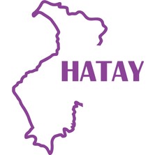 Hatay Harita Araba Sticker 17X17 cm Mor