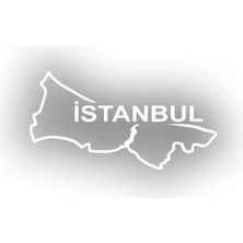 Istanbul Harita Araba Sticker 17X17 cm Beyaz