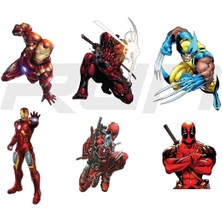 Marvel Cartoon (10CM) Sticker Seti Araba,motosiklet,kask,laptop,cam,telefon Sticker