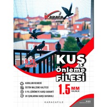 Kuşlar Için Balkon Güvenlik Filesi – 3 Metre Yükseklik | Metreyle Kesim |1.5 mm Ip, 2x2 cm Göz Aralığı + Montaj Aparatları (Beyaz/gri/siyah)