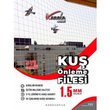 Kuşlar Için Balkon Güvenlik Filesi – 3 Metre Yükseklik | Metreyle Kesim |1.5 mm Ip, 2x2 cm Göz Aralığı + Montaj Aparatları (Beyaz/gri/siyah)