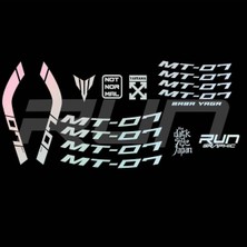 Yamaha mt 07 2020-2023 Hologram Sticker Set Jant Içi Yazılı Uyumlu