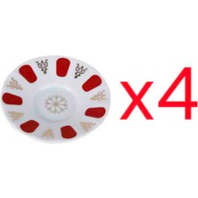 Porland Kırmızı Yaldız Ergonomik Çay Tabağı 4'lü