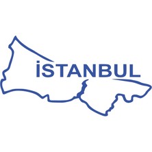Istanbul Harita Araba Sticker 17X17 cm Mavi