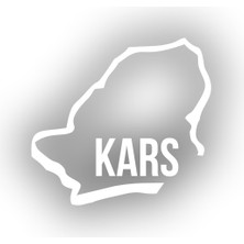 Kars Harita Araba Sticker 17X17 cm Beyaz