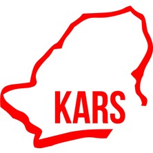 Kars Harita Araba Sticker 17X17 cm Kırmızı