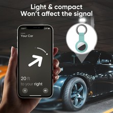 Apple Airtag ile Uyumlu Silikon Anahtarlıklı Koruma Kılıfı Kabı (Siyah)