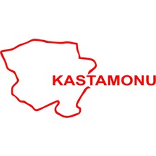 Kastamonu Harita Araba Sticker 17X17 cm Kırmızı