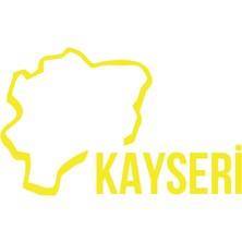 Kayseri Harita Araba Sticker 17X17 cm Sarı