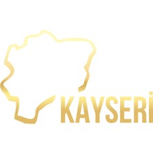 Kayseri Harita Araba Sticker 17X17 cm Gold