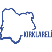 Kırklareli Harita Araba Sticker 17X17 cm Mavi