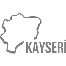 Kayseri Harita Araba Sticker 17X17 cm Gri