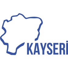Kayseri Harita Araba Sticker 17X17 cm Mavi