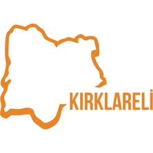Kırklareli Harita Araba Sticker 17X17 cm Turuncu