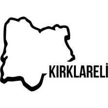 Kırklareli Harita Araba Sticker 17X17 cm Siyah