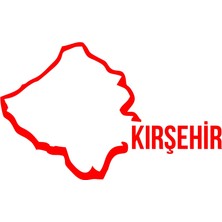 Kırşehir Harita Araba Sticker 17X17 cm Kırmızı