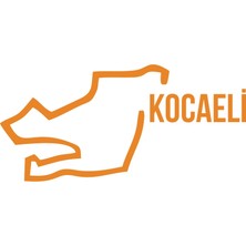 Kocaeli Harita Araba Sticker 17X17 cm Turuncu