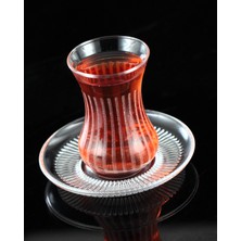 12 Parça 6 Kişilik Çay Takımı Gravür Desen 01