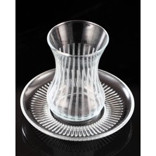 12 Parça 6 Kişilik Çay Takımı Gravür Desen 01