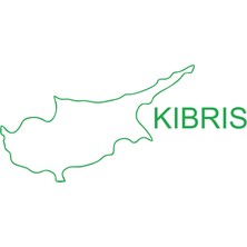 Kıbrıs Harita Araba Sticker 17X17 cm Yeşil