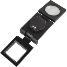 Işıklı Katlanır Mercek Metal Lup Büyüteç+Kılıflı 10X- Çap: 2,5 cm