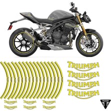 Trıumph Sarı Jant Şeridi Jant Içi Yazılı Sticker