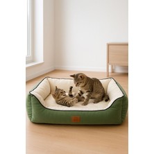 Lucy Yeşil & Ekru Yüksek Kaliteli Köpek Yatağı