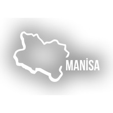 Manisa Harita Araba Sticker 17X17 cm Beyaz