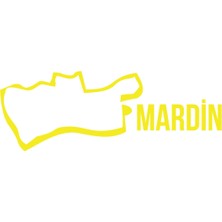 Mardin Harita Araba Sticker 17X17 cm Sarı