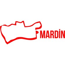 Mardin Harita Araba Sticker 17X17 cm Kırmızı