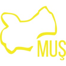Muş Harita Araba Sticker 17X17 cm Sarı