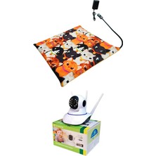 Evcil Hayvan Izleme Güvenlik Kamerası ve Isıtıcılı Kedi Köpek Minderi Set 45CMX45CMX5CM 12V